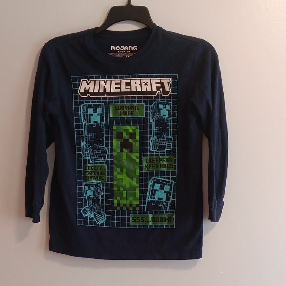 Minecraft Graphic Long Sleeve Shirt Size Youth Large 14/16
